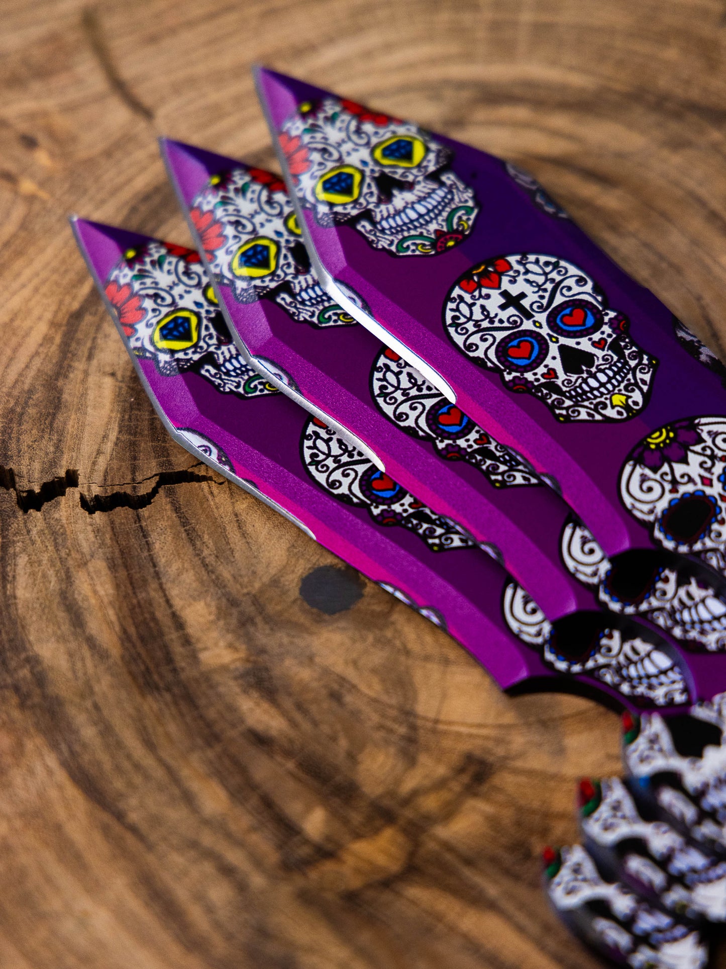 Muerto Set of 3 Throwing Knives: Dia Del Muerto