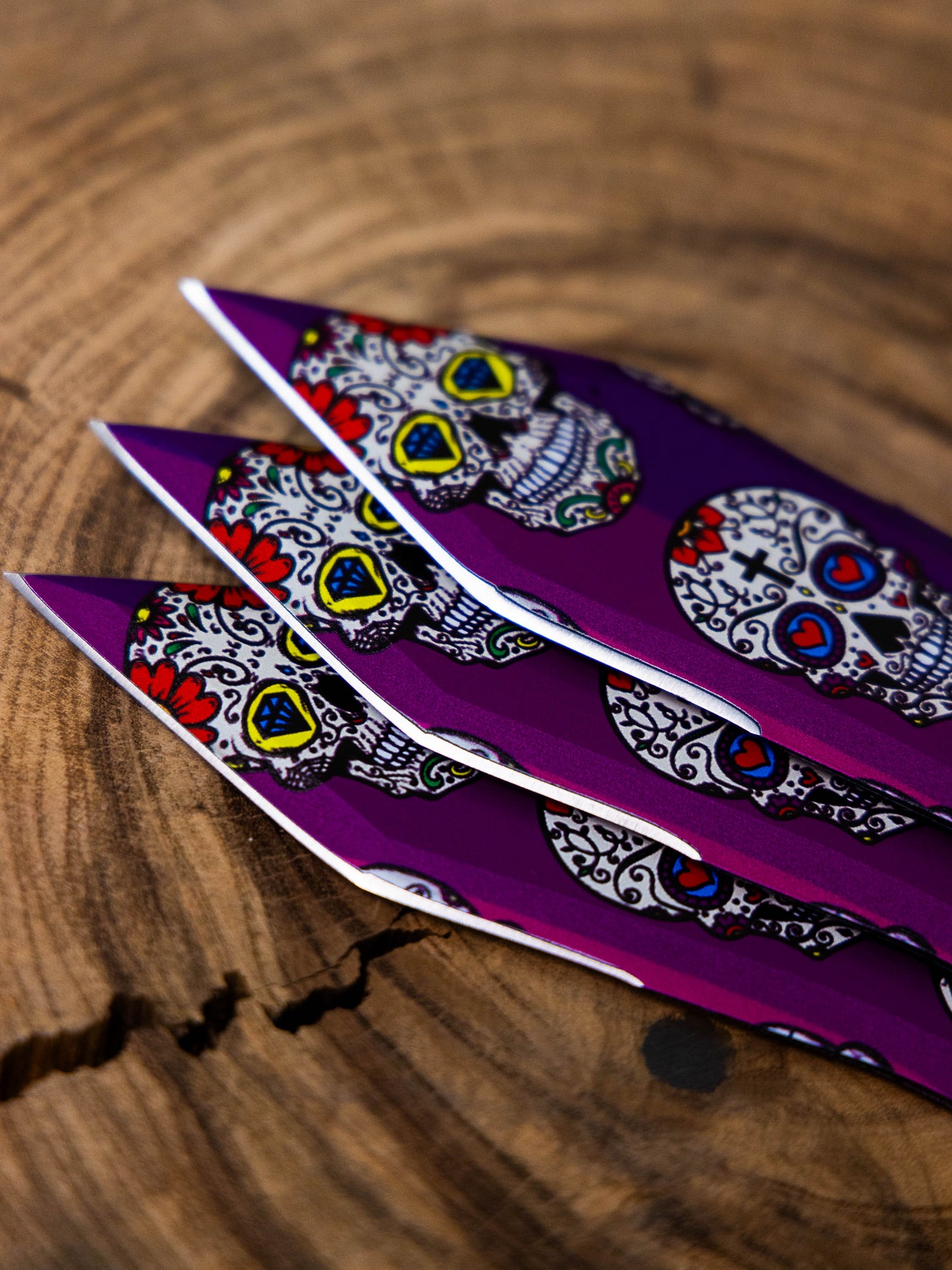 Muerto Set of 3 Throwing Knives: Dia Del Muerto