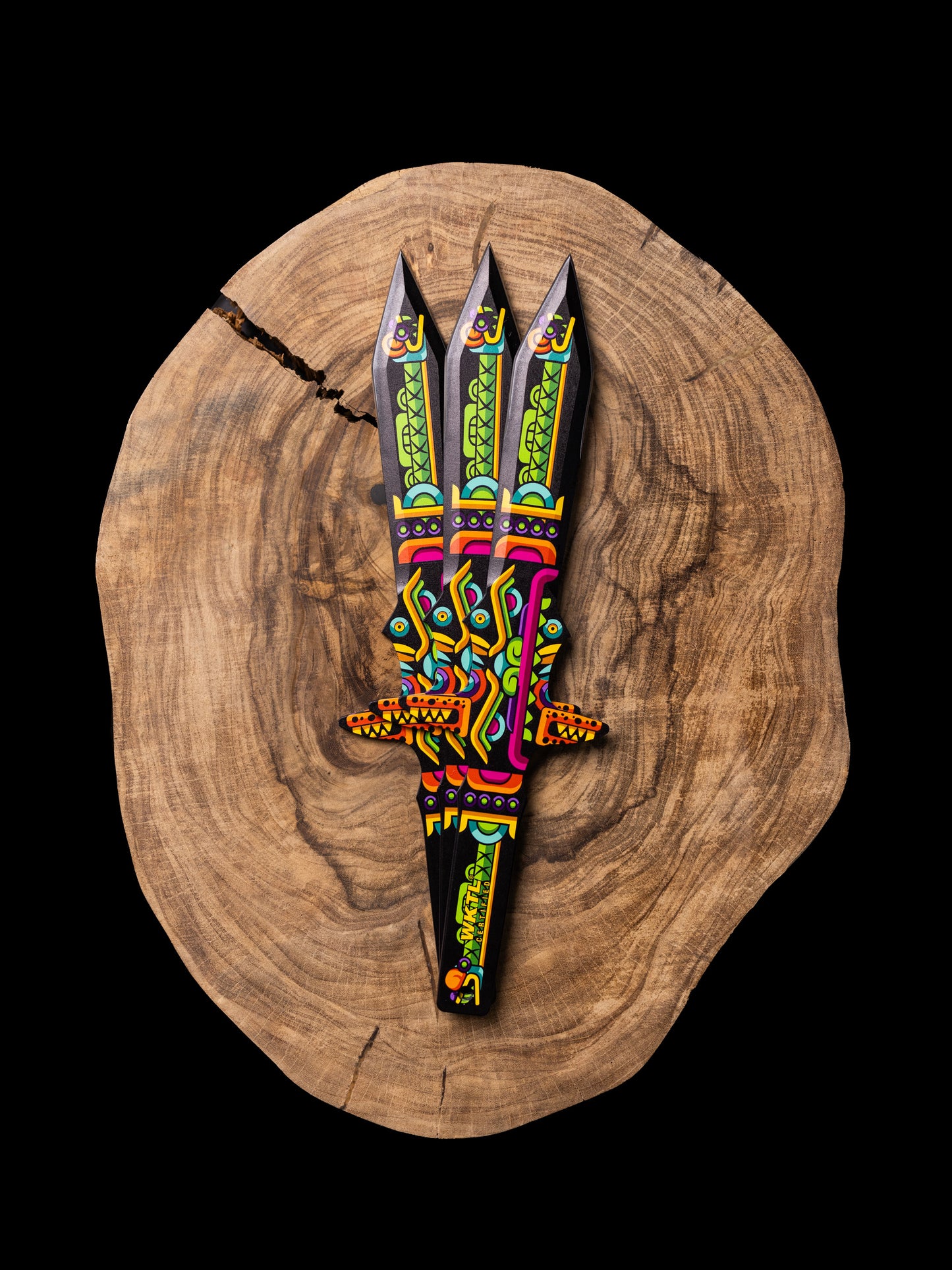 Barbaro Set of 3 Throwing Knives: Kukulkan's Eclipse
