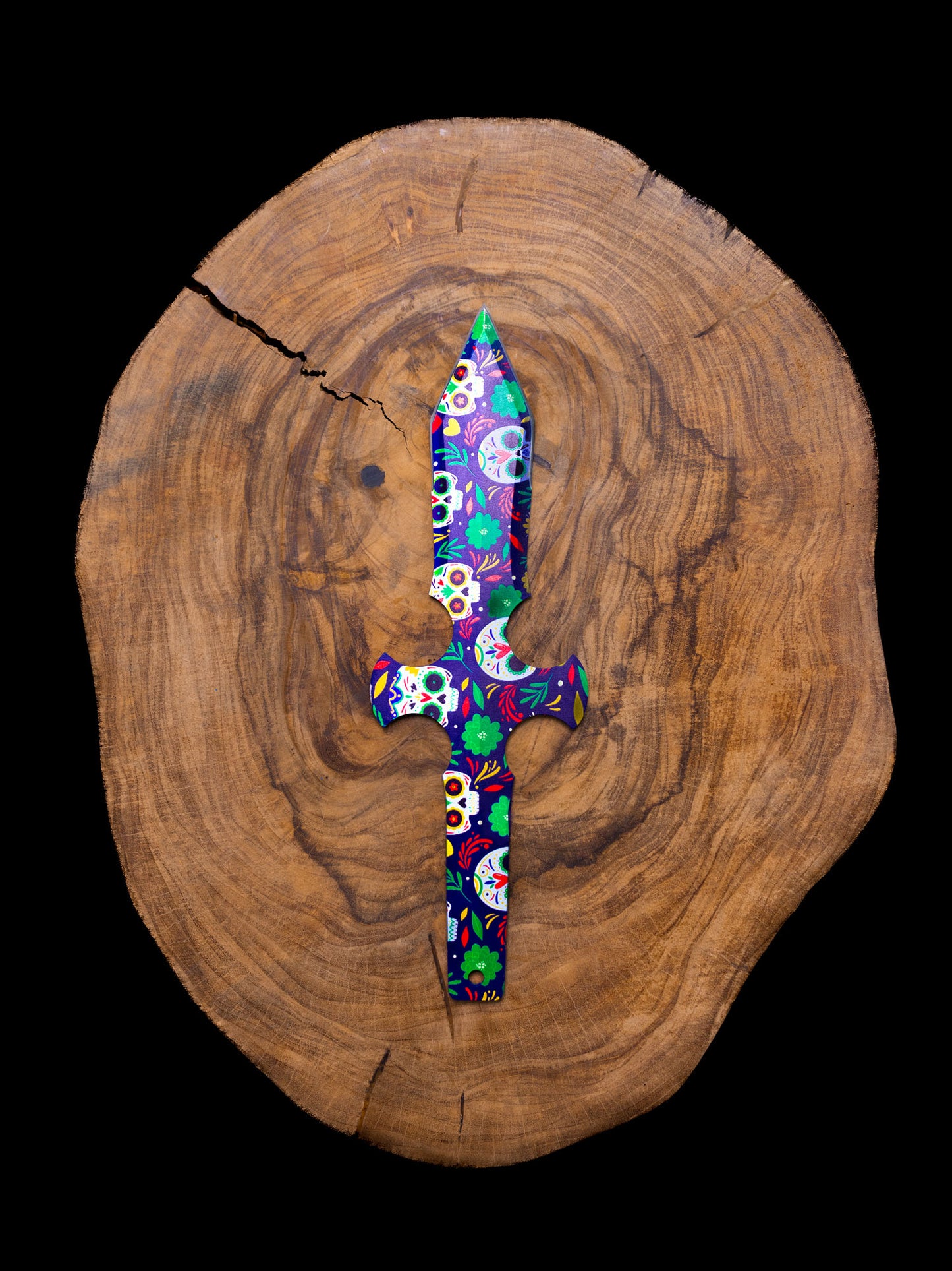 Muerto Set of 3 Throwing Knives: Aztec Fury