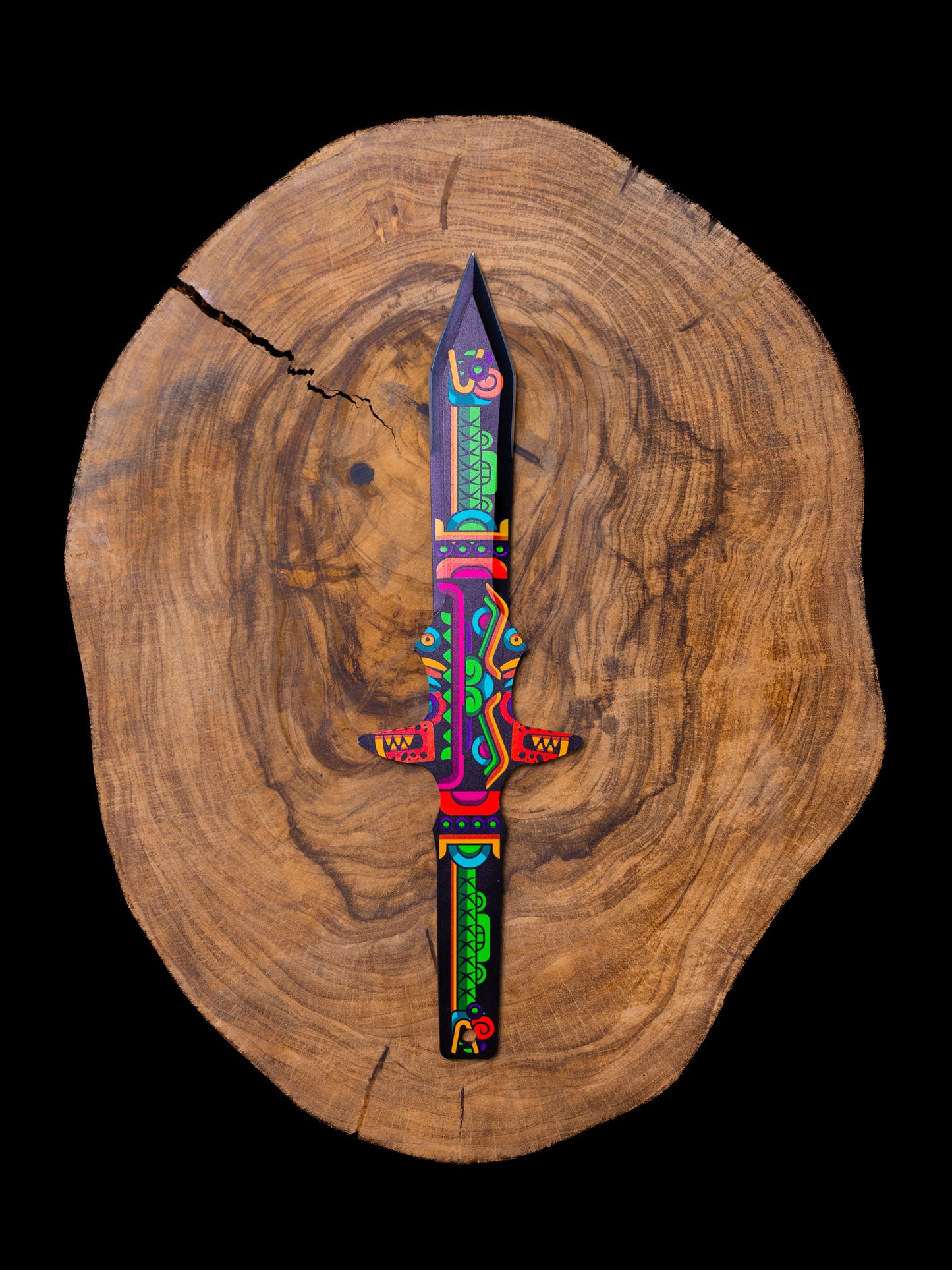 Barbaro Set of 3 Throwing Knives: Kukulkan's Eclipse